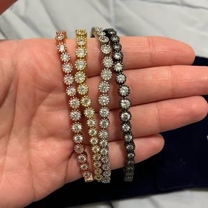 Sterling Silver Bracelet with White Topaz